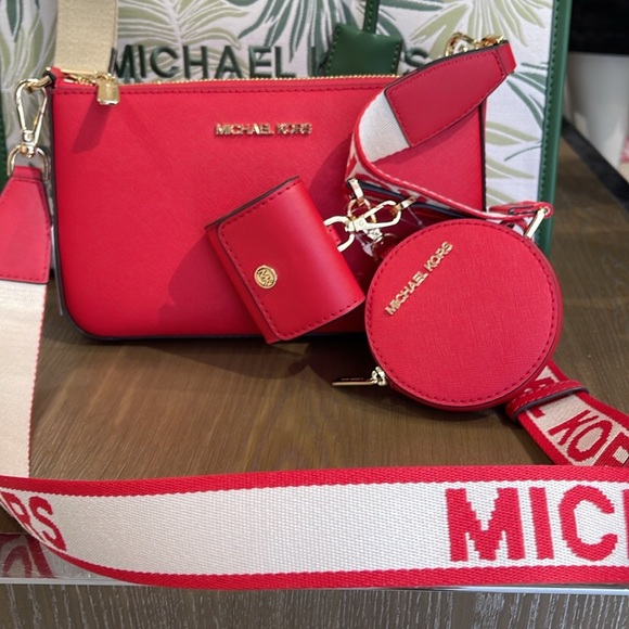 MICHAEL KORS JET SET TRAVEL SMALL SHOULDER CROSSBODY BAG WITH TECH ATTCH AIRPOD - Picture 4 of 16